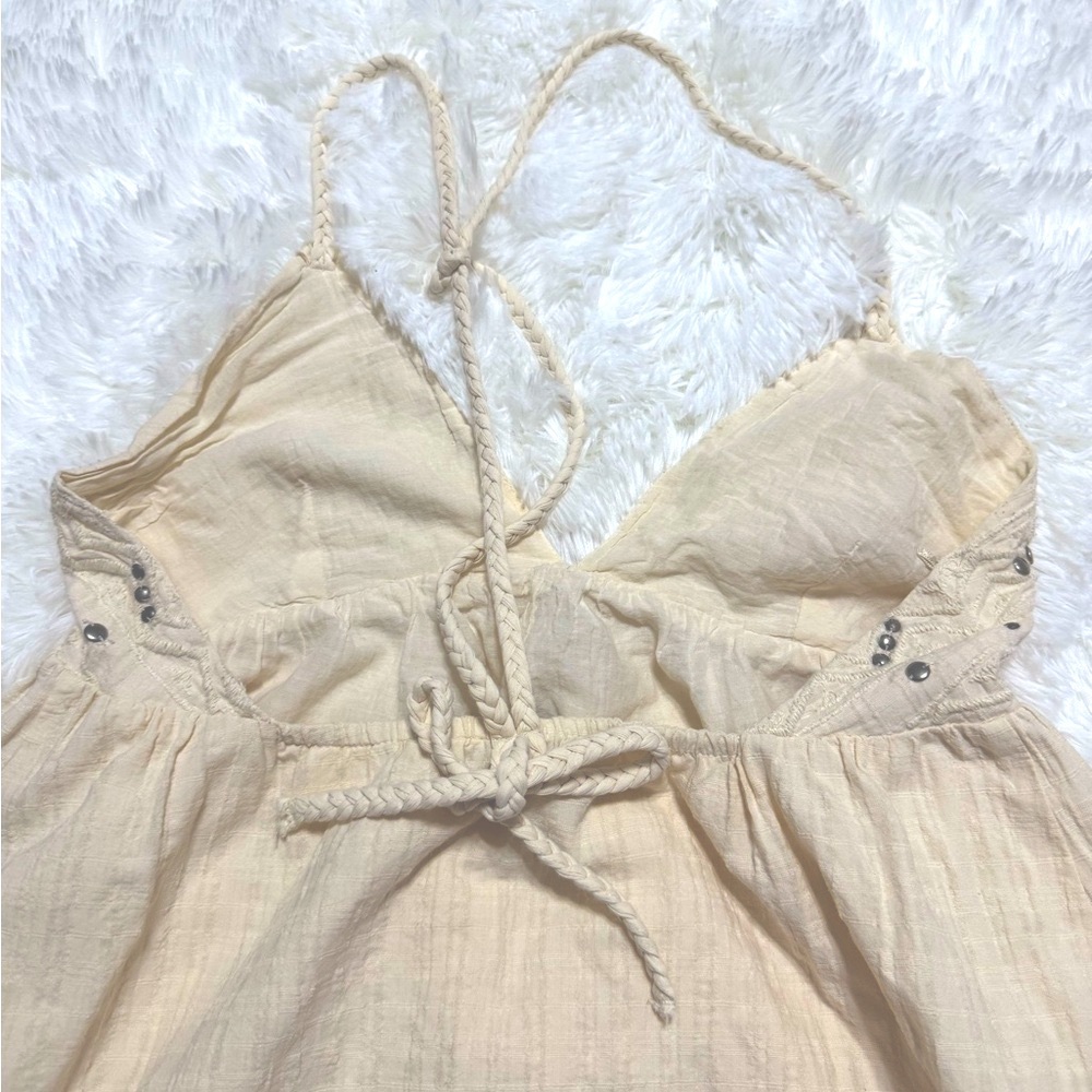 Zara Mini Dress with Studs Sleeveless V-Neck Braided Straps. - Picture 6 of 7